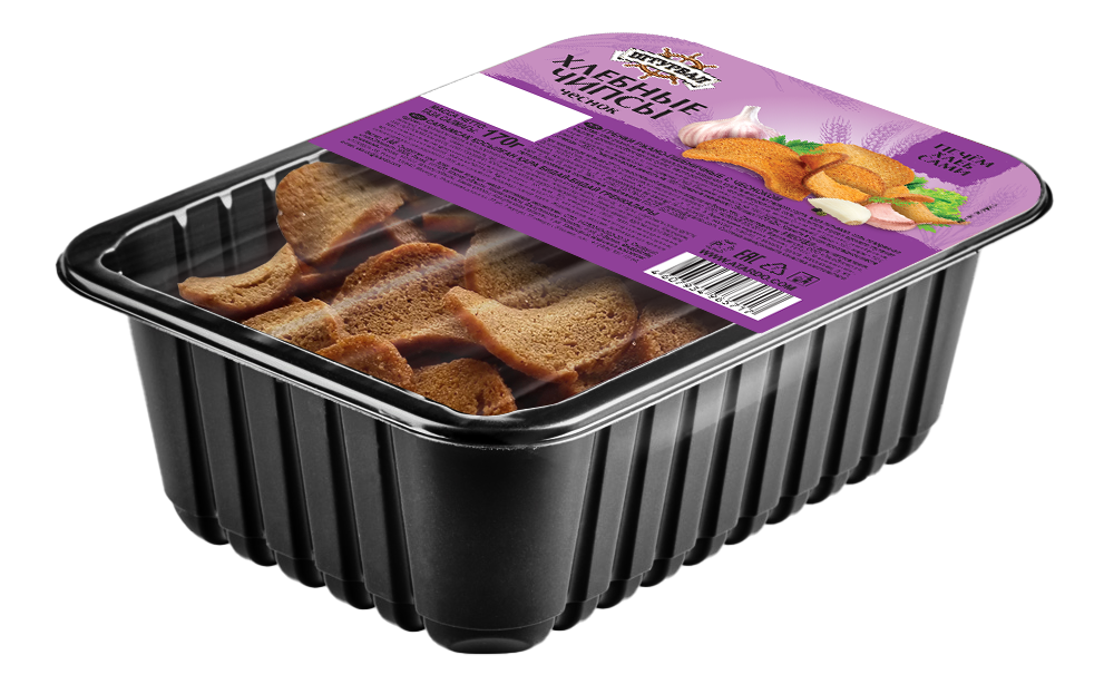 Хлебные чипсы с чесноком 170г