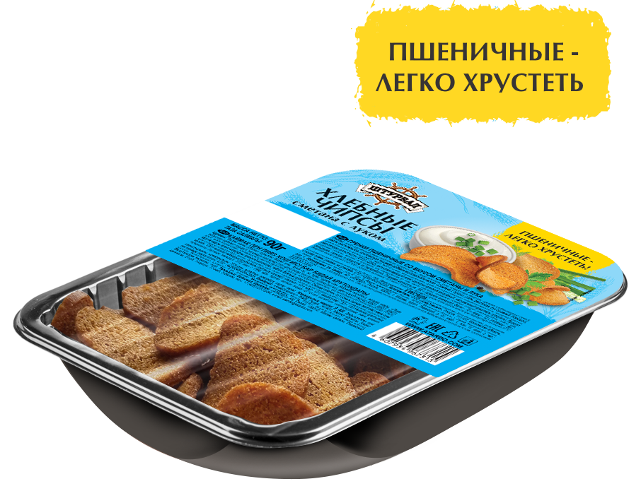 Хлебные чипсы со вкусом сметаны и лука 90г 