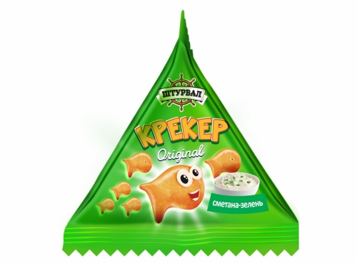 Крекер в форме рыбок со вкусом сметаны и зелени 22г Крекер в форме рыбок со вкусом сметаны и зелени 22г