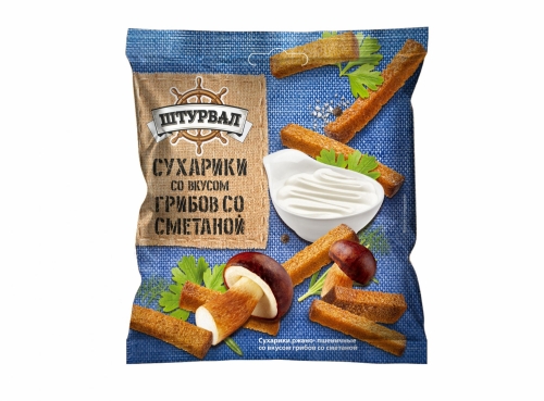 Сухарики ржаные со вкусом грибов со сметаной 40г Сухарики ржаные со вкусом грибов со сметаной 40г