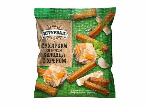 Сухарики ржаные со вкусом холодца c хреном 40г Сухарики ржаные со вкусом холодца c хреном 40г
