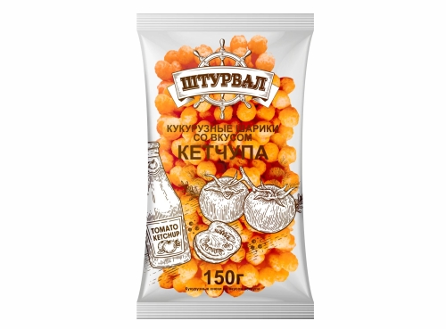 Кукурузные шарики с кетчупом 150г Кукурузные шарики с кетчупом 150г